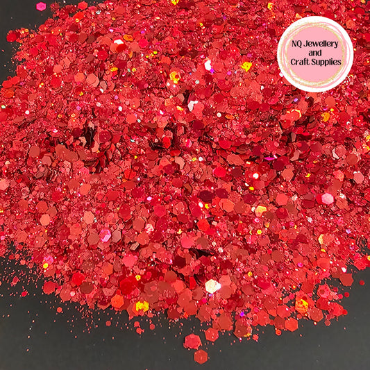 Dorothy's Slipper Glitter / Chunky RED MIX Sized Holographic / 20g & 50g