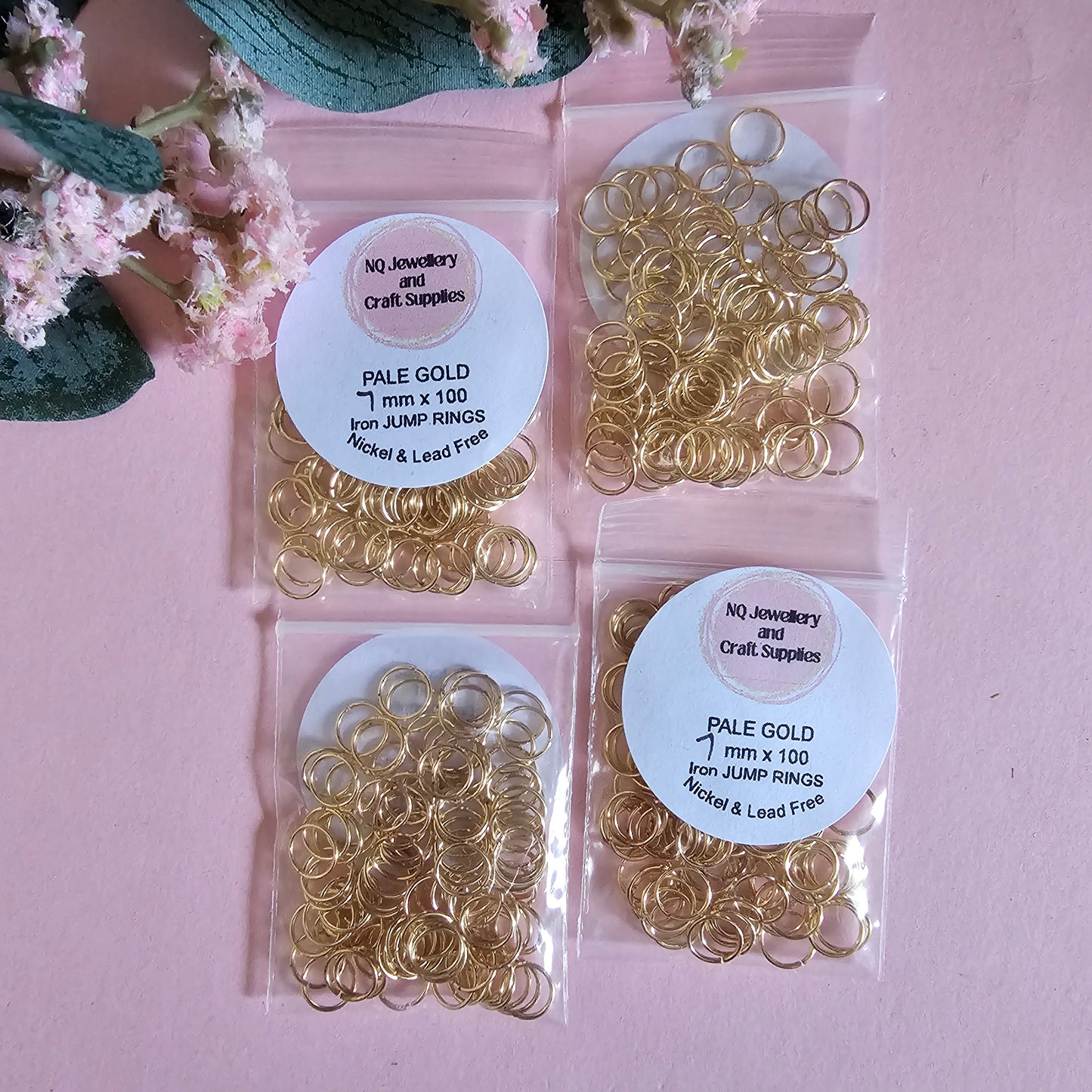 PALE GOLD Jump Rings IRON x 100pcs 4mm 6mm 7mm 8mm 10mm