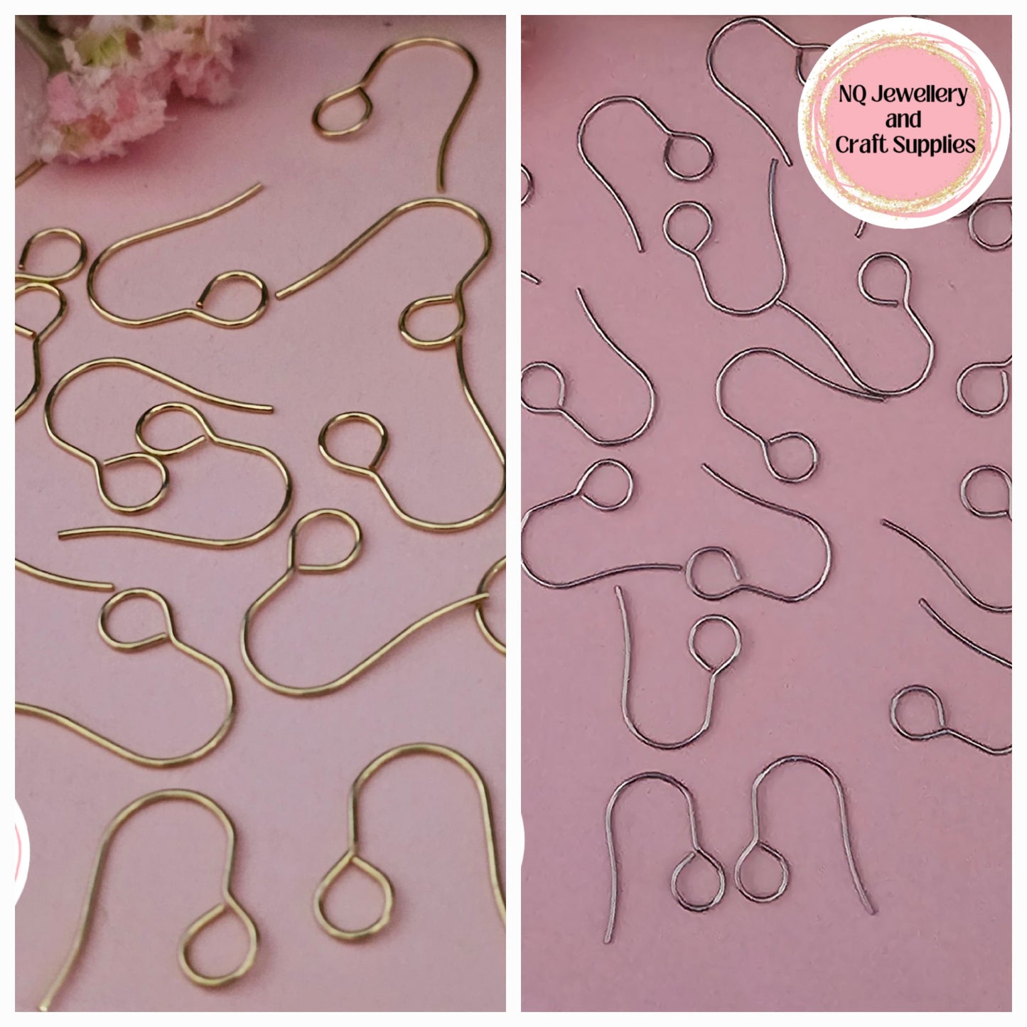 LARGE LOOP / 316 Stainless Steel Gold Plated Rose Gold Plated Ear Hook / Ear Wire Hooks / Large Hole