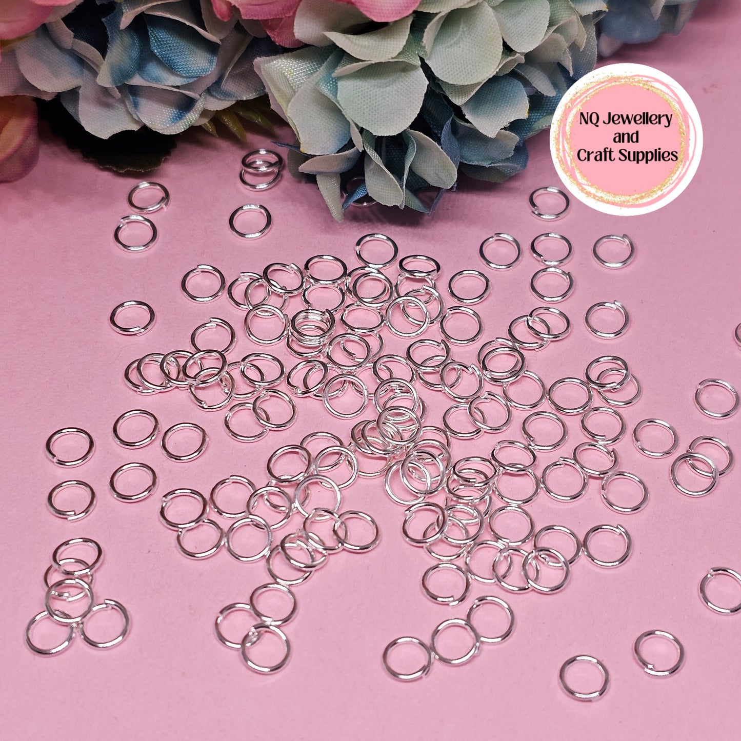 SHINY BRIGHT SILVER Jump Rings IRON x 100pcs 4mm 5mm 6mm 7mm 8mm 10mm