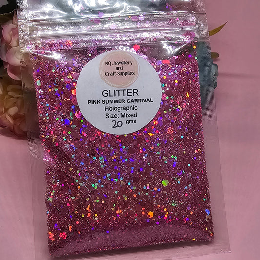 PINK! Summer Carnival Holographic Glitter / 20g 50g