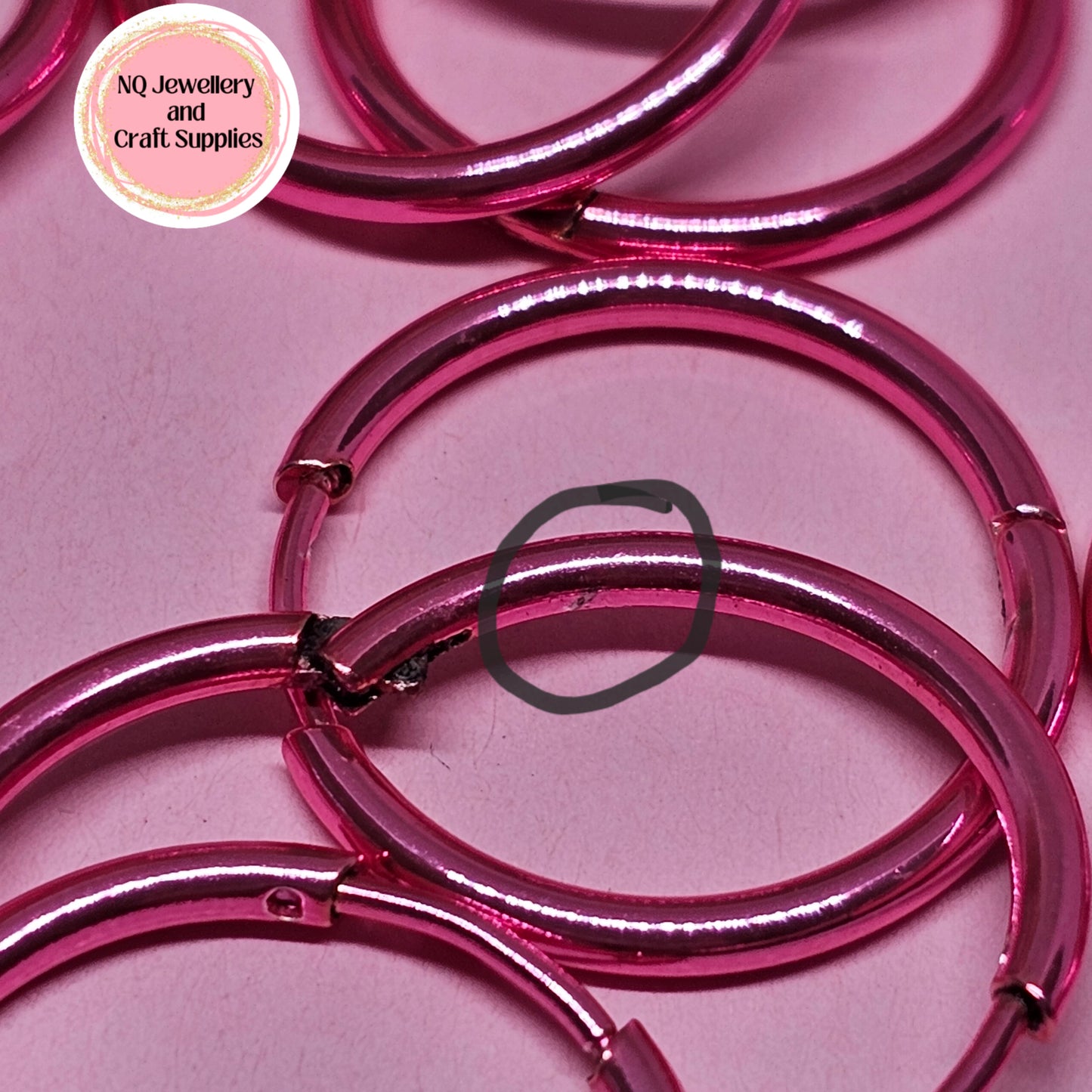 Huggie Hoop Earrings Pink 2mm / Black Rose Gold Rainbow  2.5mm thickness / Stainless Steel / 18mm