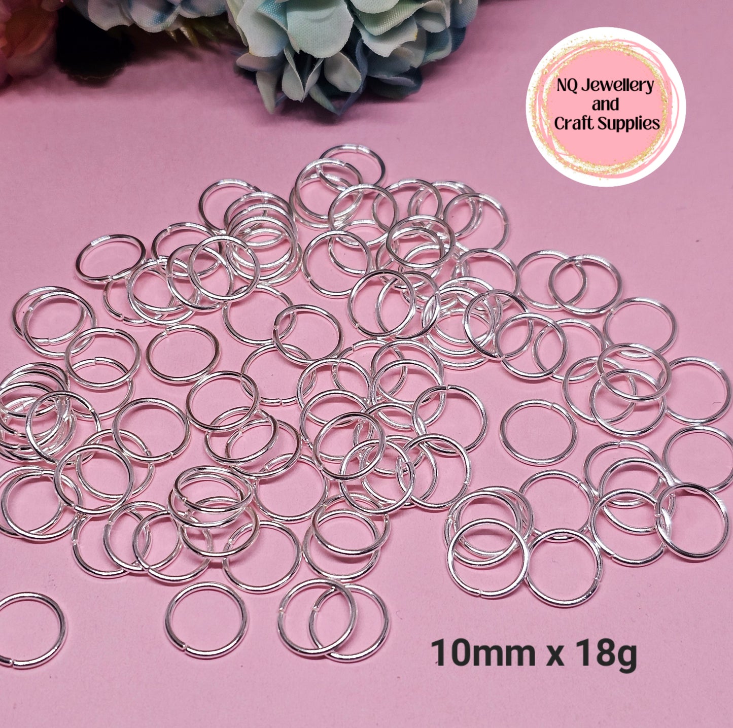 SHINY BRIGHT SILVER Jump Rings IRON x 100pcs 4mm 5mm 6mm 7mm 8mm 10mm