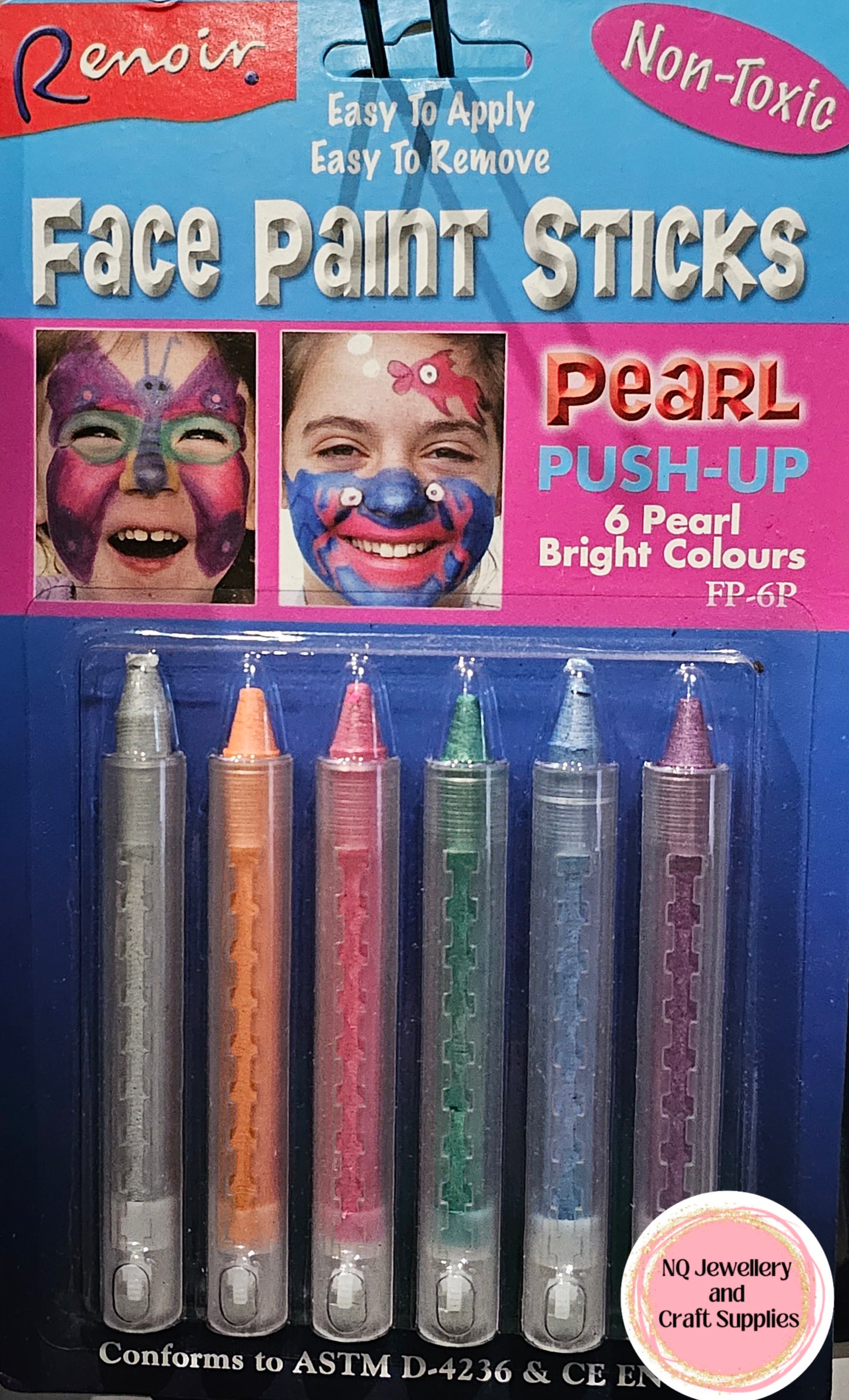 Face Paint Sticks 6 Pearl Colours -SALE