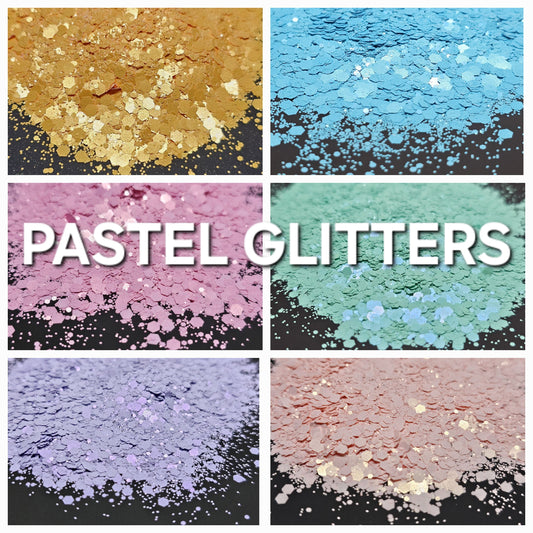 PASTEL GLITTER / Mixed Sized Glitter - 20g 50g Bags