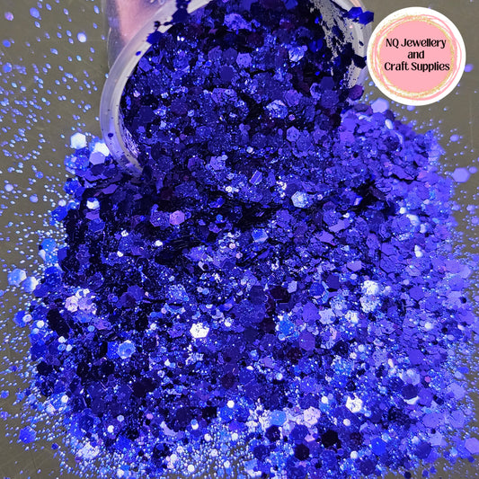 BLURPLE Glitter / Mixed Size - 20g 50g Bags