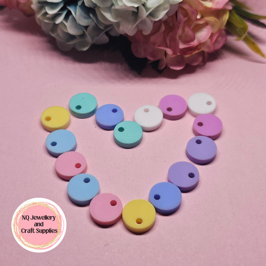 PASTEL Sample Pack / Acrylic Circle Stud Earring Toppers / 16pcs 12mm OR 15mm