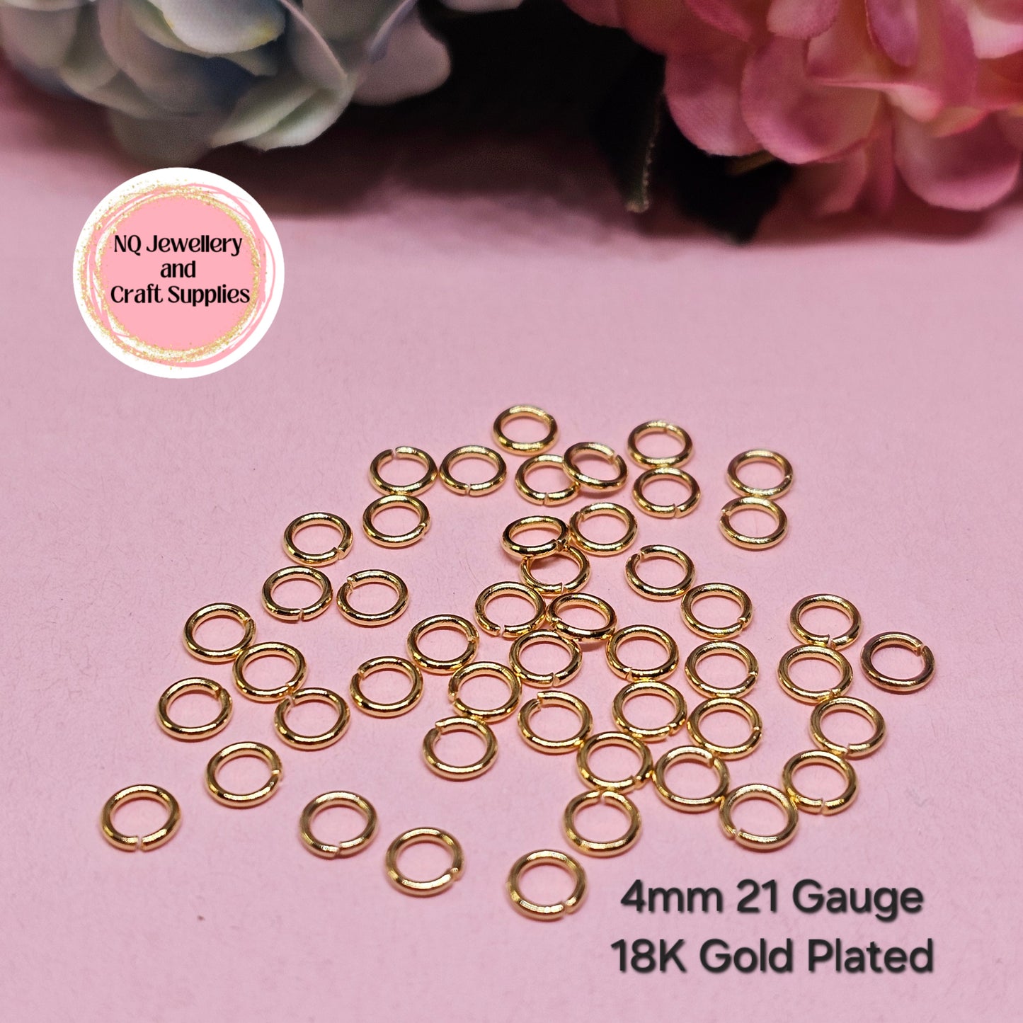 GOLD 24k OR 18k Gold Plated STAINLESS STEEL Jump Rings 304 Stainless Steel x 50pcs OR 100pcs