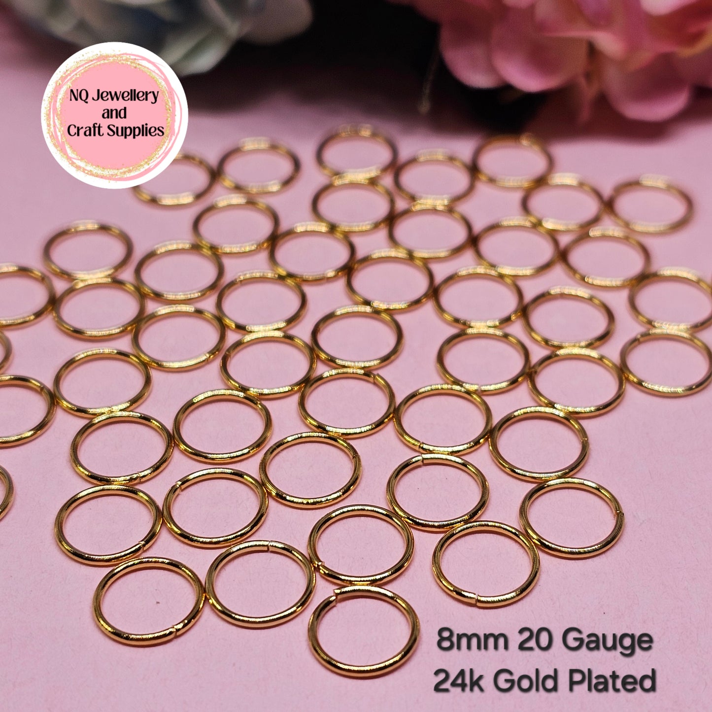 GOLD 24k OR 18k Gold Plated STAINLESS STEEL Jump Rings 304 Stainless Steel x 50pcs OR 100pcs