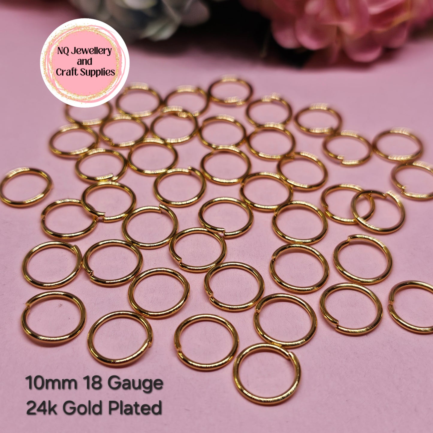 GOLD 24k OR 18k Gold Plated STAINLESS STEEL Jump Rings 304 Stainless Steel x 50pcs OR 100pcs