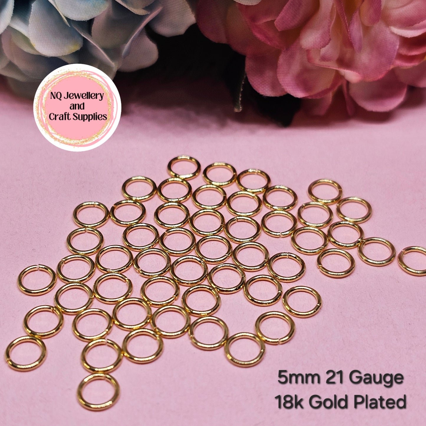 GOLD 24k OR 18k Gold Plated STAINLESS STEEL Jump Rings 304 Stainless Steel x 50pcs OR 100pcs