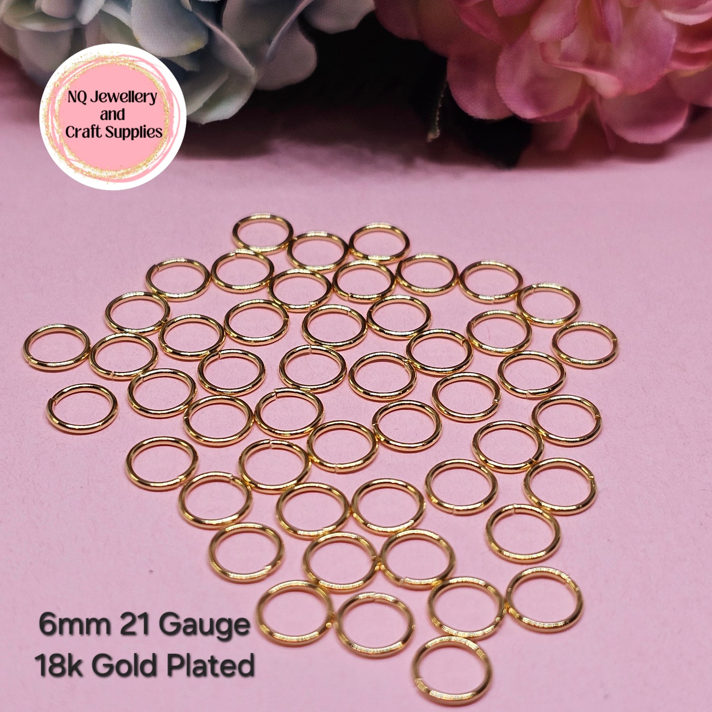 GOLD 24k OR 18k Gold Plated STAINLESS STEEL Jump Rings 304 Stainless Steel x 50pcs OR 100pcs