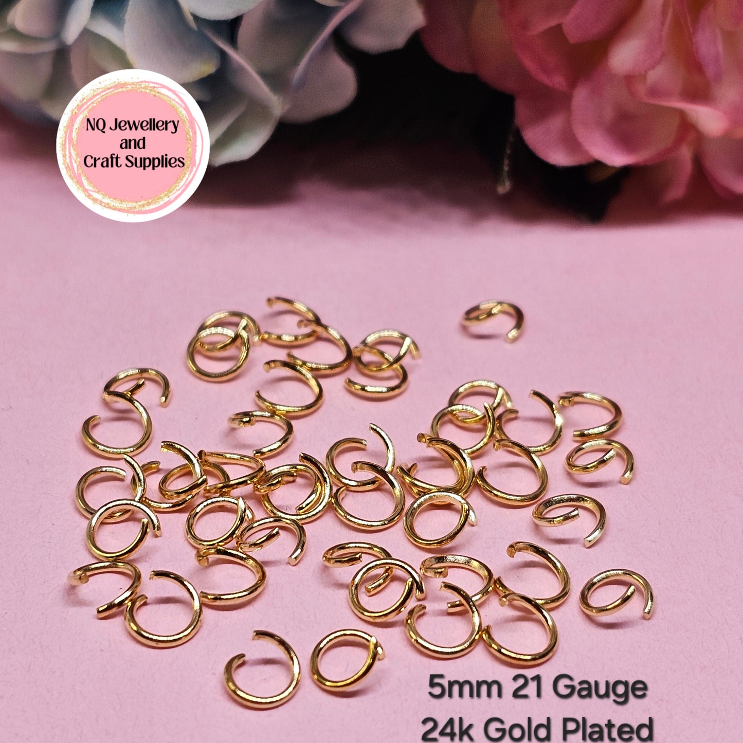 GOLD 24k OR 18k Gold Plated STAINLESS STEEL Jump Rings 304 Stainless Steel x 50pcs OR 100pcs