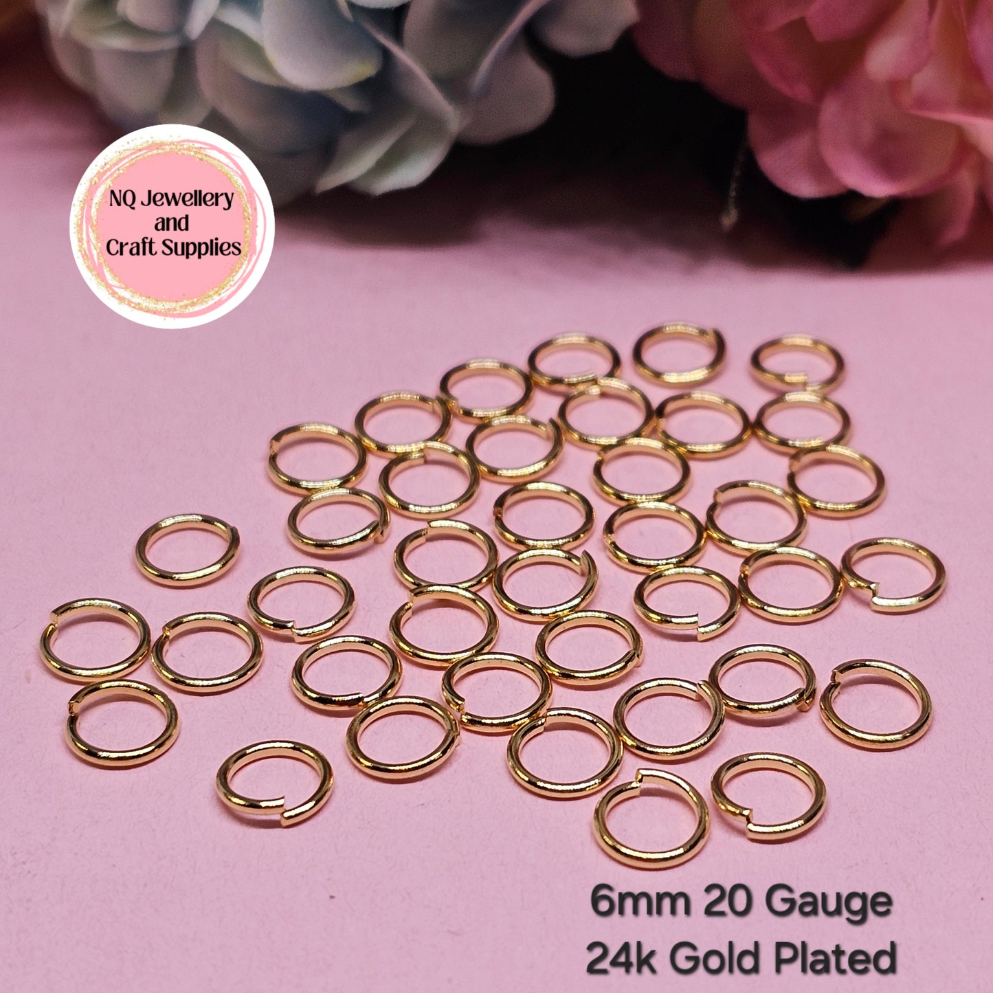 GOLD 24k OR 18k Gold Plated STAINLESS STEEL Jump Rings 304 Stainless Steel x 50pcs OR 100pcs