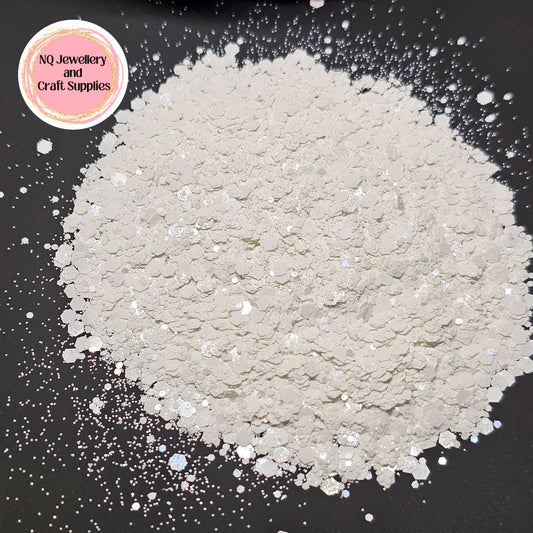 JERVIS BAY BEACH WHITE GLITTER / Mixed Sized Glitter - 20g 50g Bags