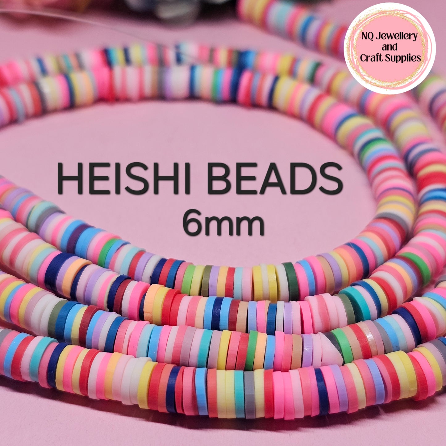 6mm HEISHI BEADS / POLYMER CLAY DISC BEAD / WAFER DISC