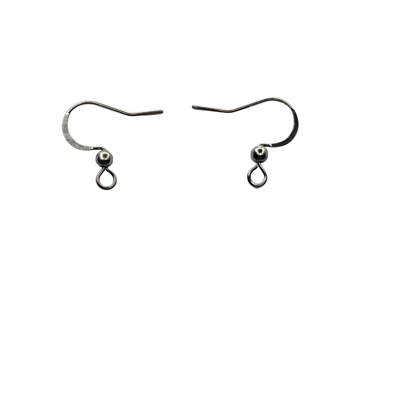 Flat French Ear Hook with Ball NO Coil 304 Stainless Steel 19mm x 17mm