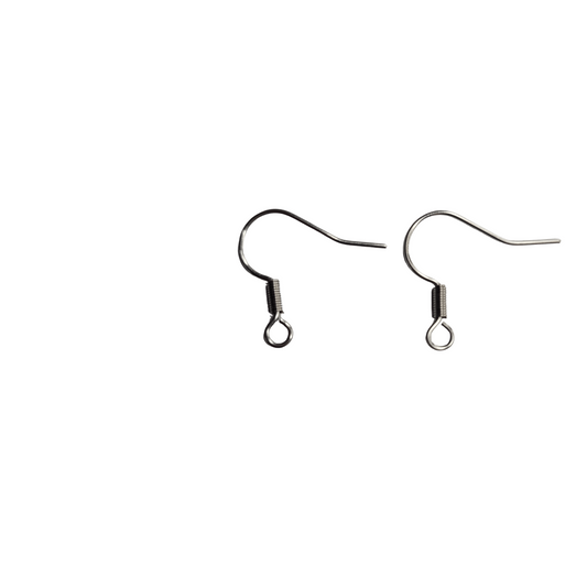 French Ear Hook with Coil NO Ball 304 Stainless Steel 18mm x 18mm