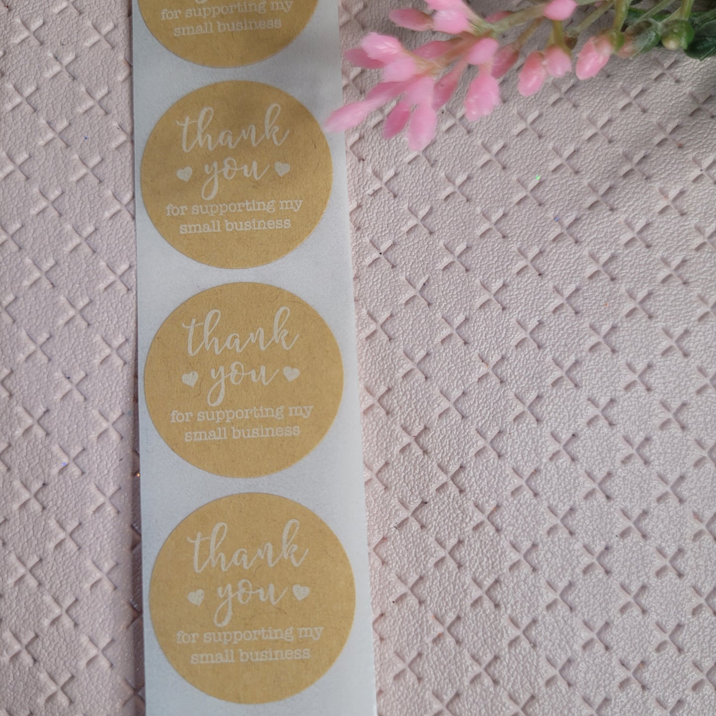 Thankyou For Supporting My Small Business / Kraft Brown with White Writing / Stickers / Pack of 50