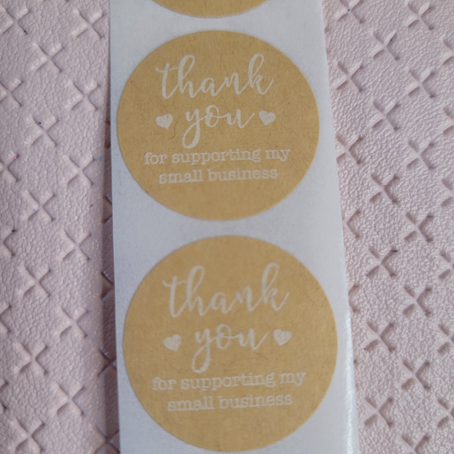 Thankyou For Supporting My Small Business / Kraft Brown with White Writing / Stickers / Pack of 50