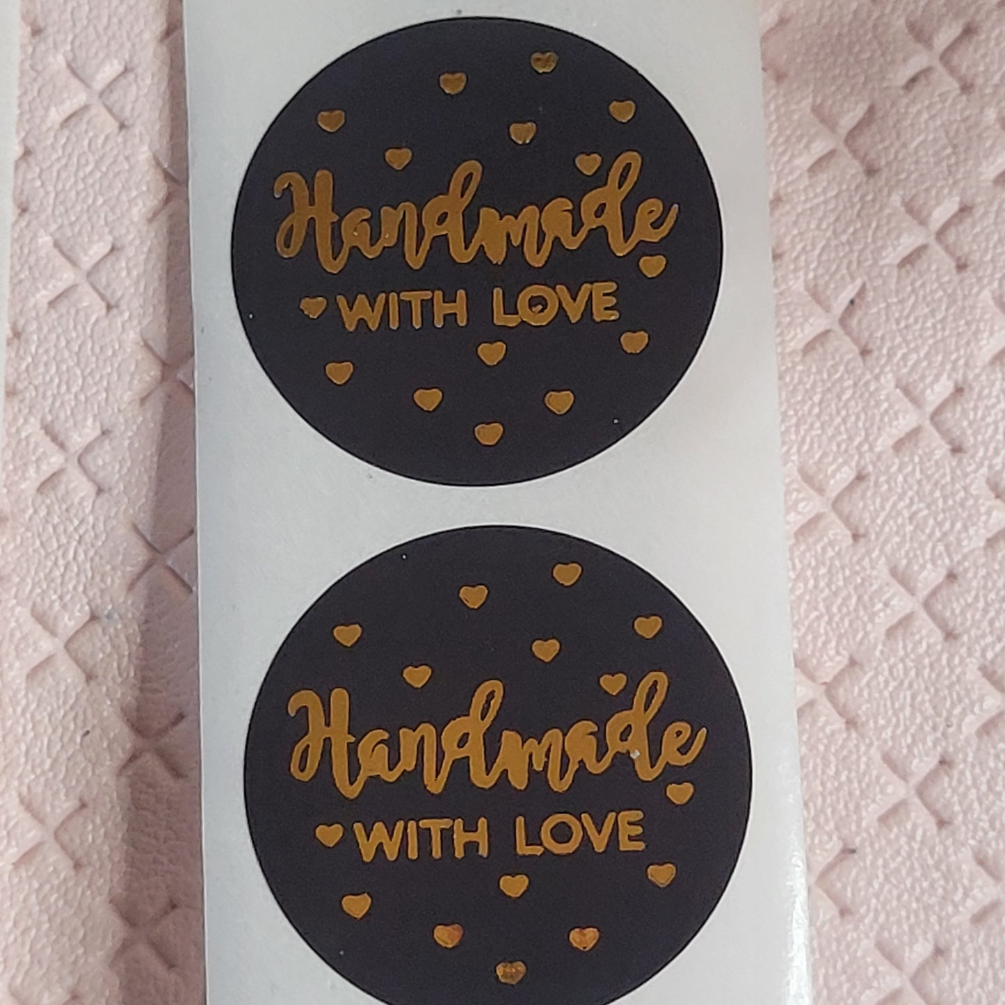 Handmade With Love / Black & Gold / Stickers / Pack of 50