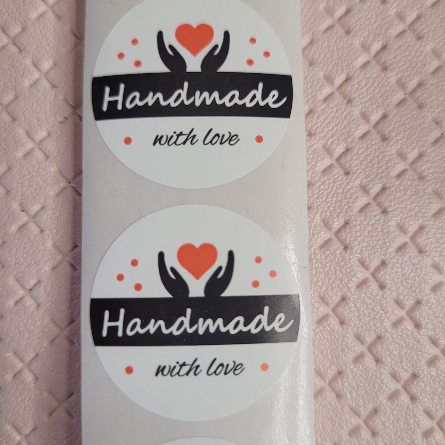 Handmade With Love / Hands Holding Heart / Stickers / Pack of 50