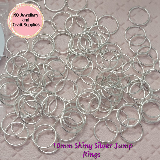 SHINY SILVER Jump Rings IRON x 100pcs 4mm 5mm 6mm 7mm 8mm 10mm