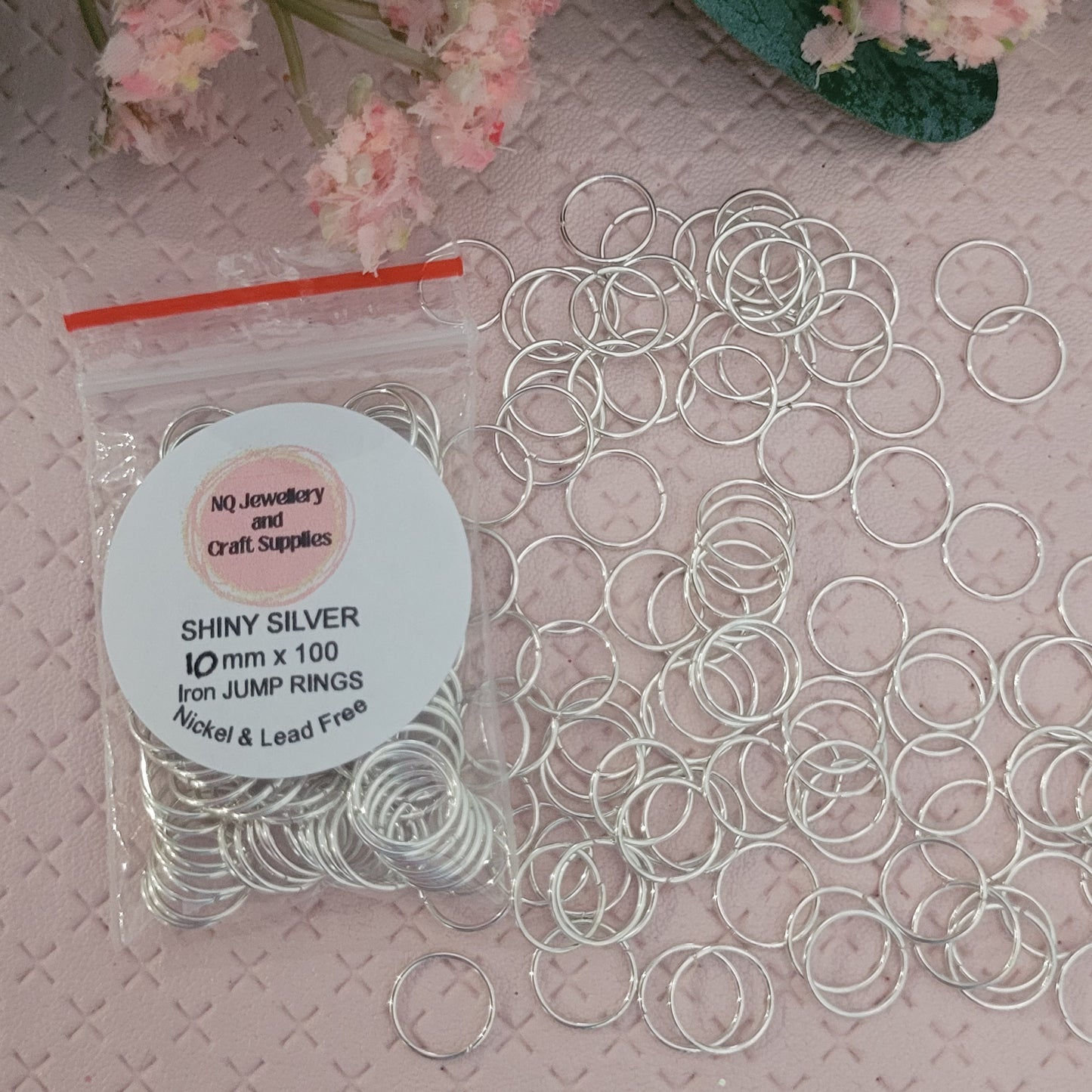 SHINY BRIGHT SILVER Jump Rings IRON x 100pcs 4mm 5mm 6mm 7mm 8mm 10mm