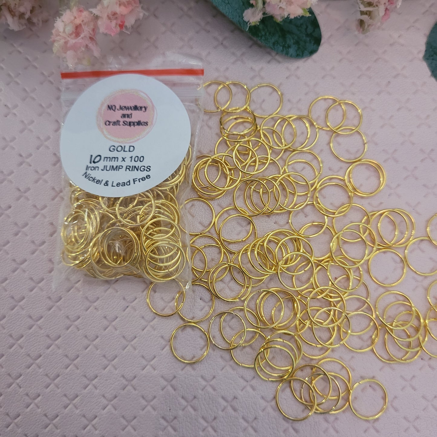 GOLD Jump Rings IRON x 100pcs 4mm 6mm 7mm 8mm 10mm 12mm