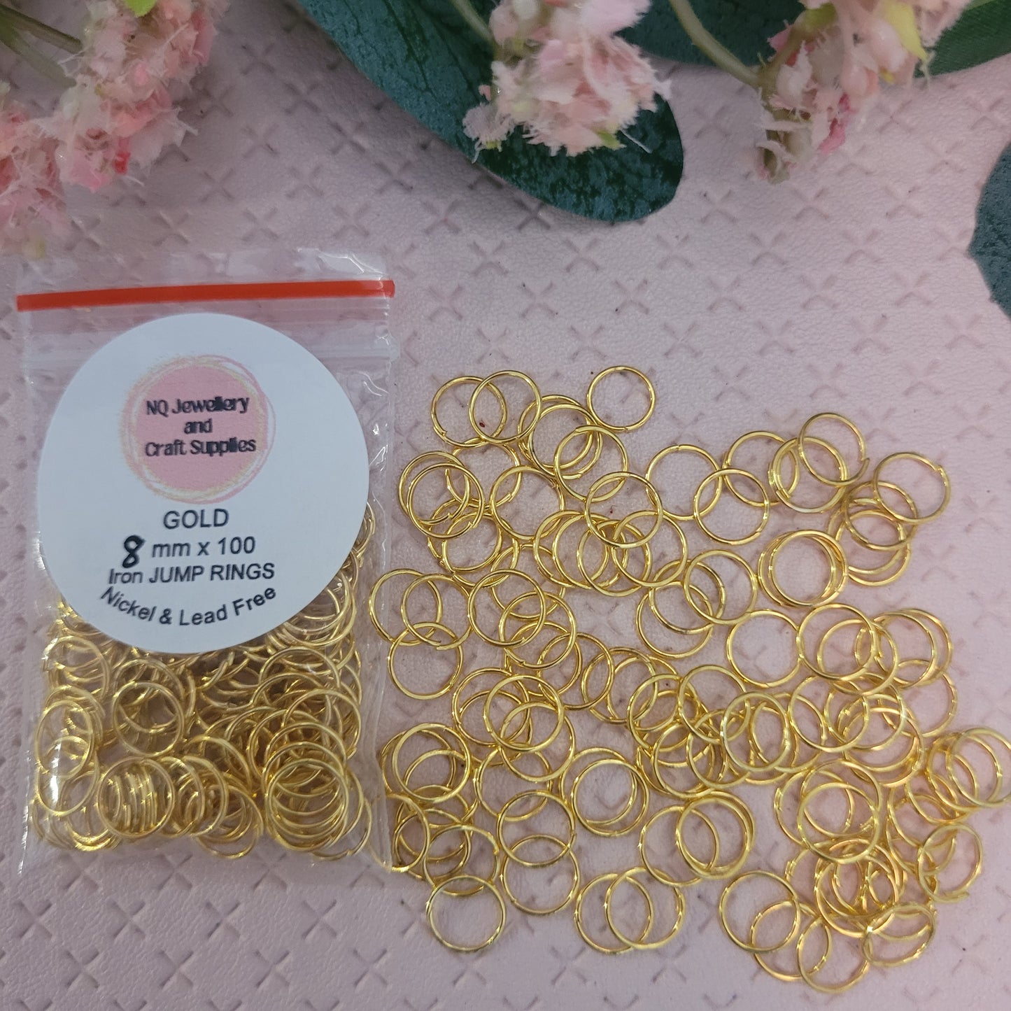 GOLD Jump Rings IRON x 100pcs 4mm 6mm 7mm 8mm 10mm 12mm