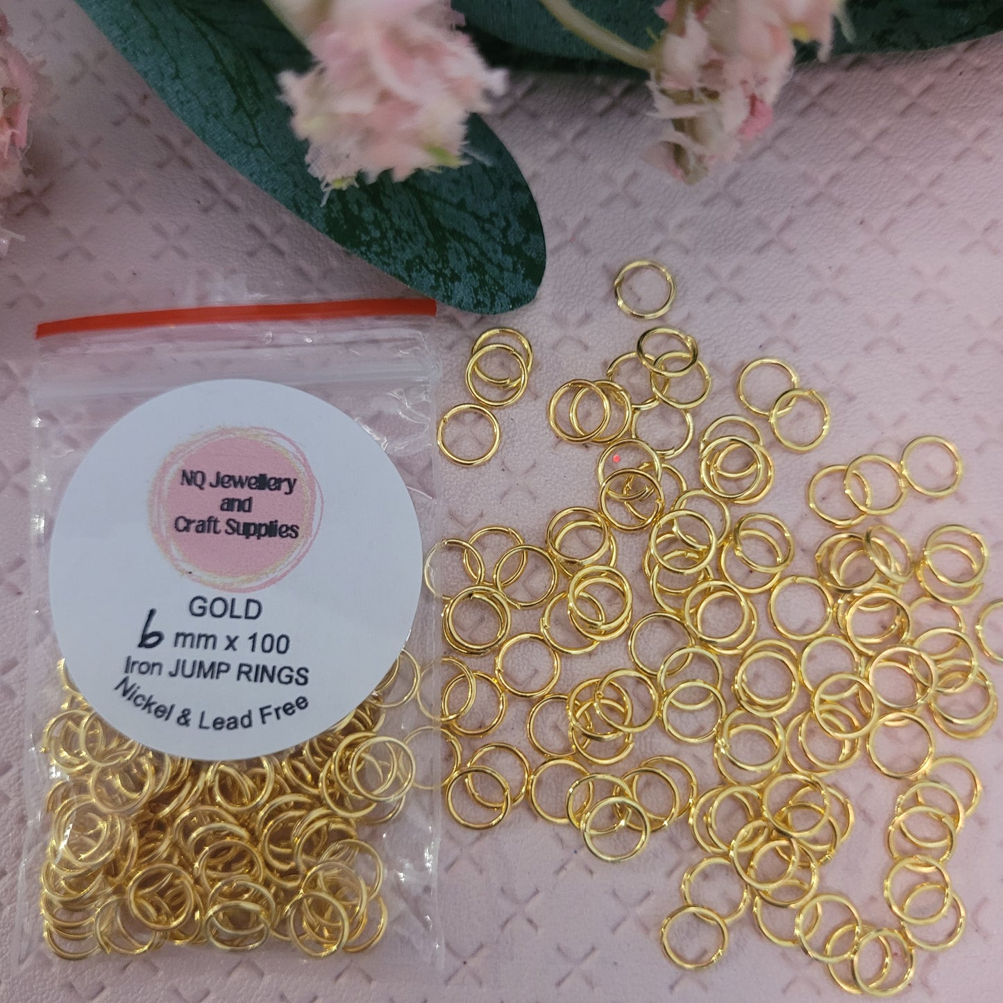 GOLD Jump Rings IRON x 100pcs 4mm 6mm 7mm 8mm 10mm 12mm