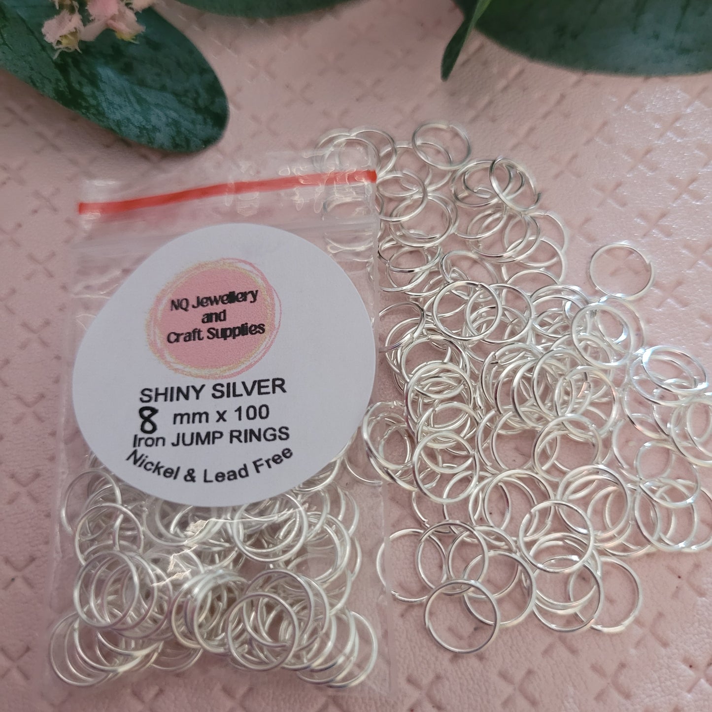 SHINY BRIGHT SILVER Jump Rings IRON x 100pcs 4mm 5mm 6mm 7mm 8mm 10mm