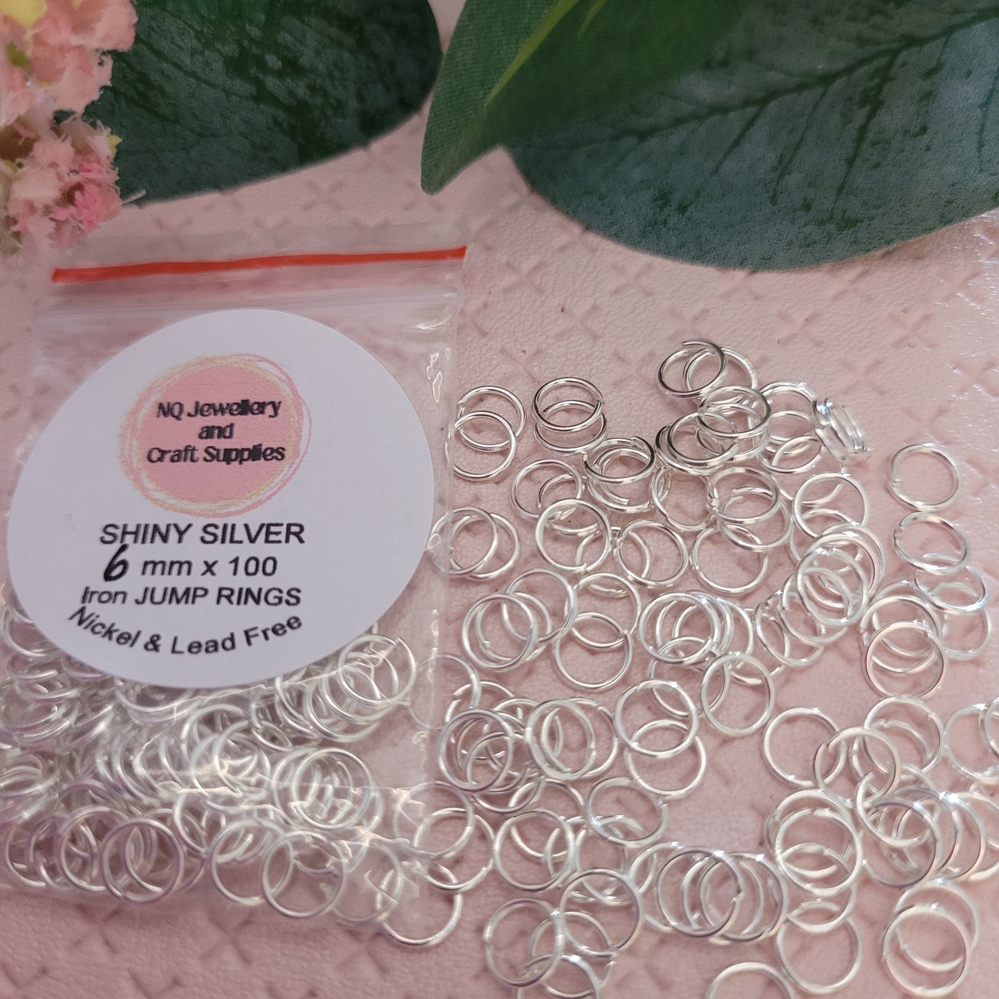 SHINY BRIGHT SILVER Jump Rings IRON x 100pcs 4mm 5mm 6mm 7mm 8mm 10mm