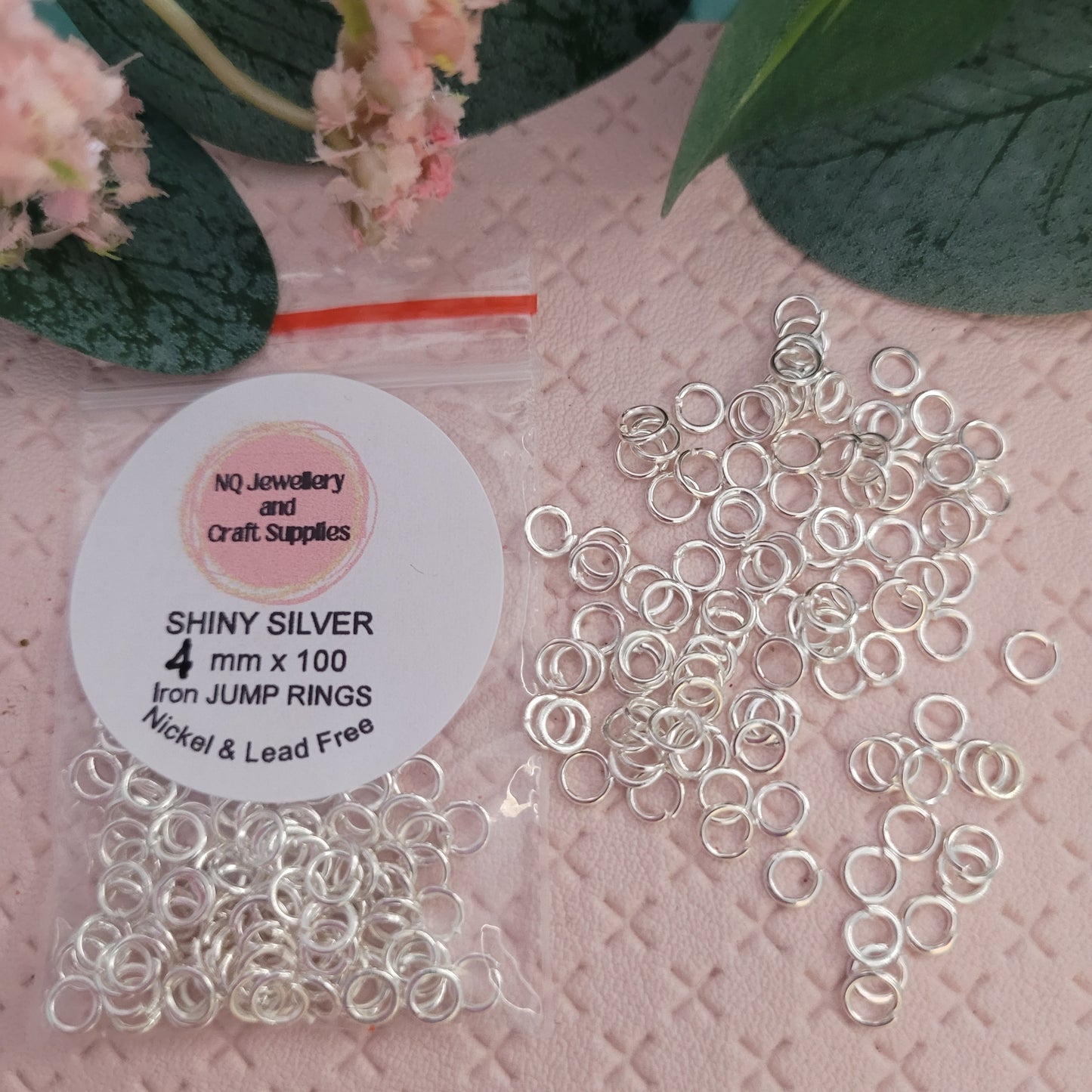 SHINY BRIGHT SILVER Jump Rings IRON x 100pcs 4mm 5mm 6mm 7mm 8mm 10mm