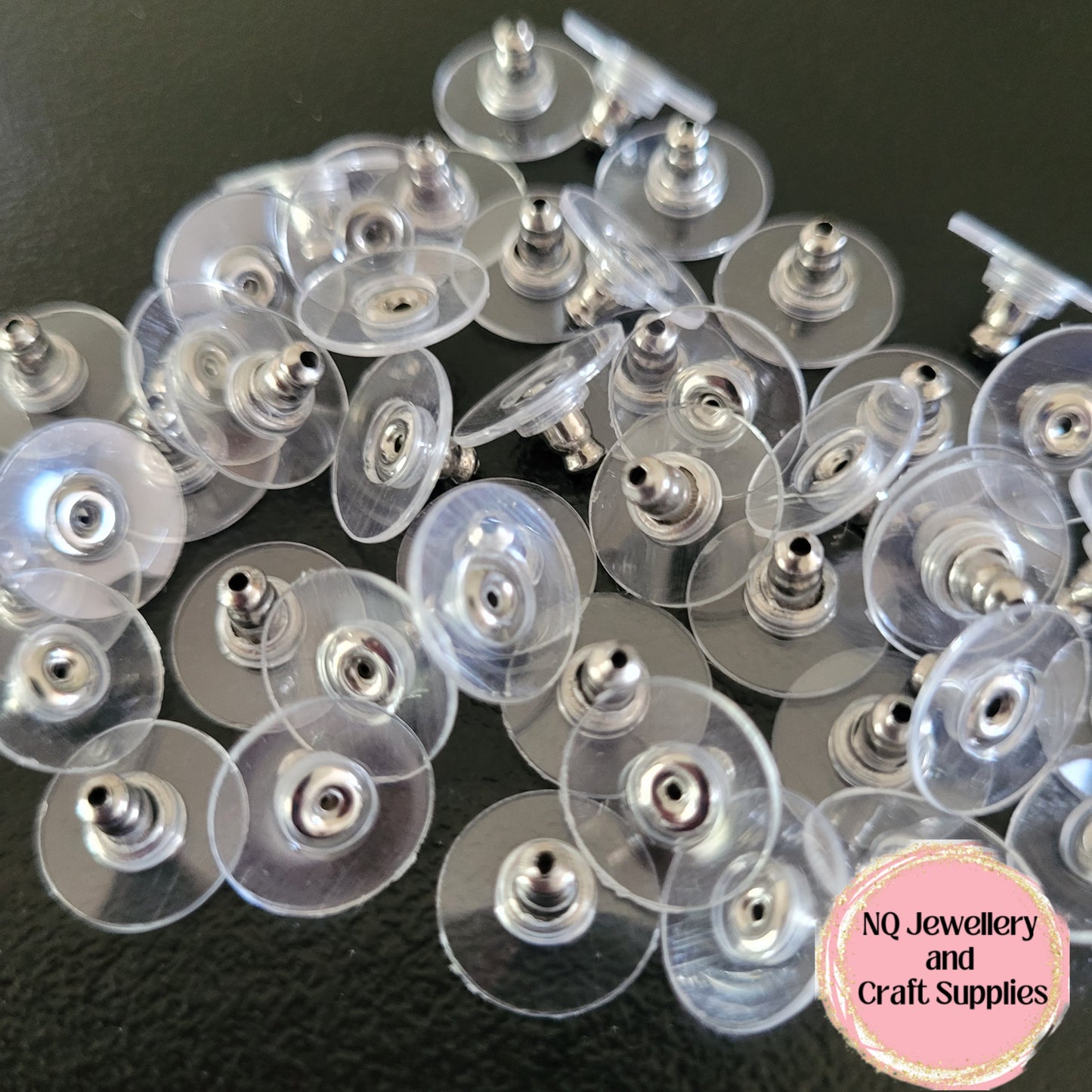 Stainless Steel COMFORT CLUTCH earring / Flying Saucer Disc / Earring Backs Hypoallergenic