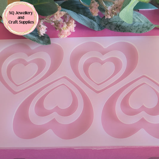 Heart on Hearts Decoration Mould / Valentines /  Silicone / Resin Epoxy Casting Mold /  Food Grade