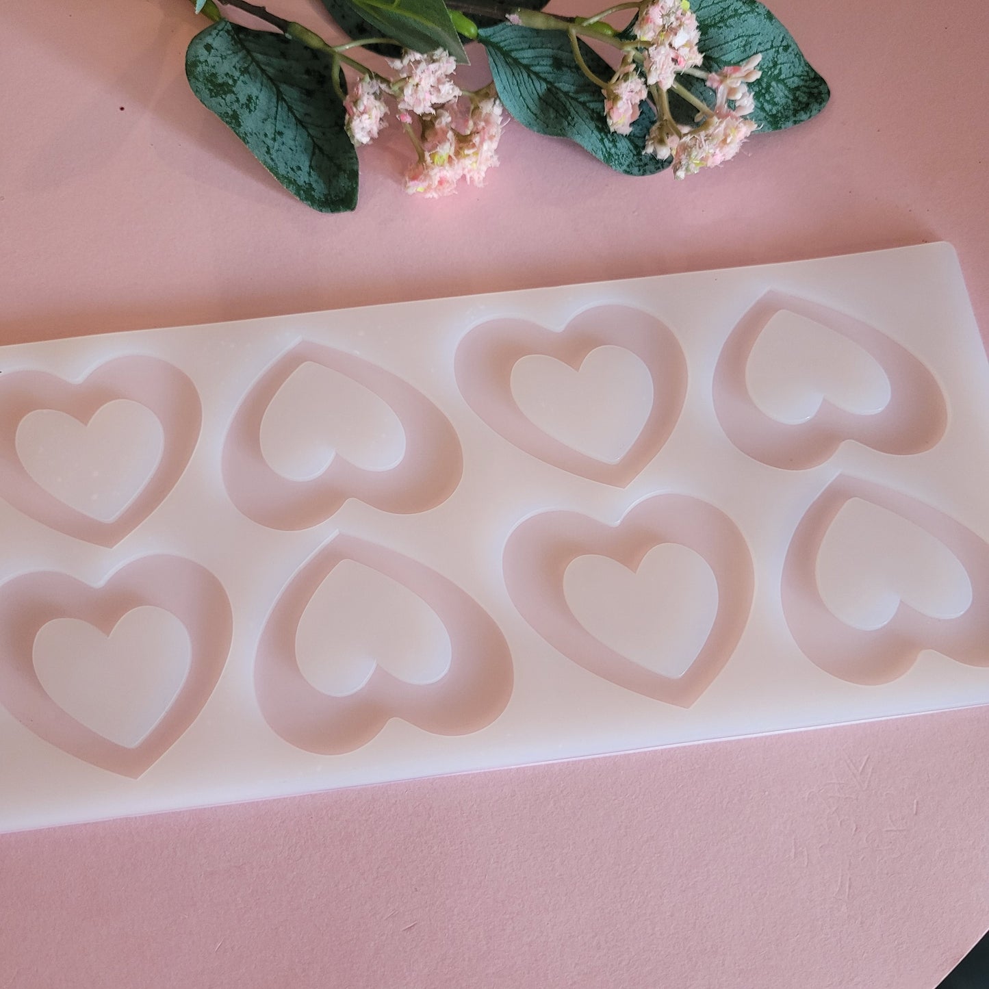 8 Large Heart Decoration Mould / SALE / Silicone / Resin Epoxy Casting Mold / Food Grade / Keychains