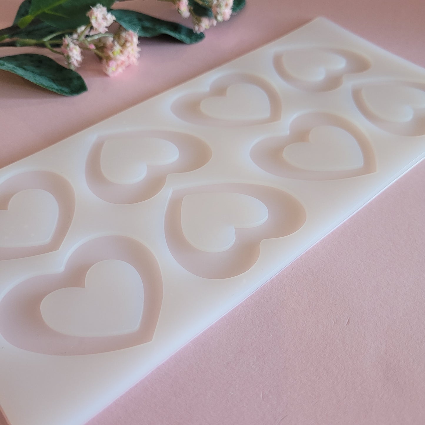 8 Large Heart Decoration Mould / SALE / Silicone / Resin Epoxy Casting Mold / Food Grade / Keychains