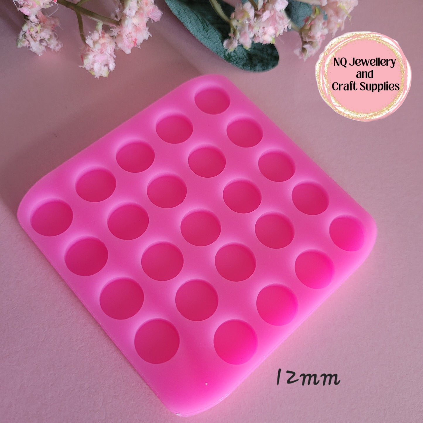 12mm & 15mm Circle Stud Earring Mould / 12 PAIRS / Circle / Studs / Silicone / Resin Epoxy Casting Mold