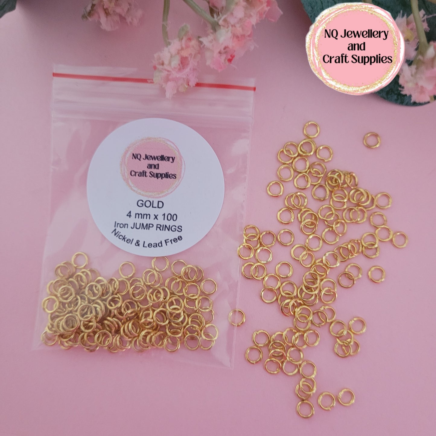 GOLD Jump Rings IRON x 100pcs 4mm 6mm 7mm 8mm 10mm 12mm