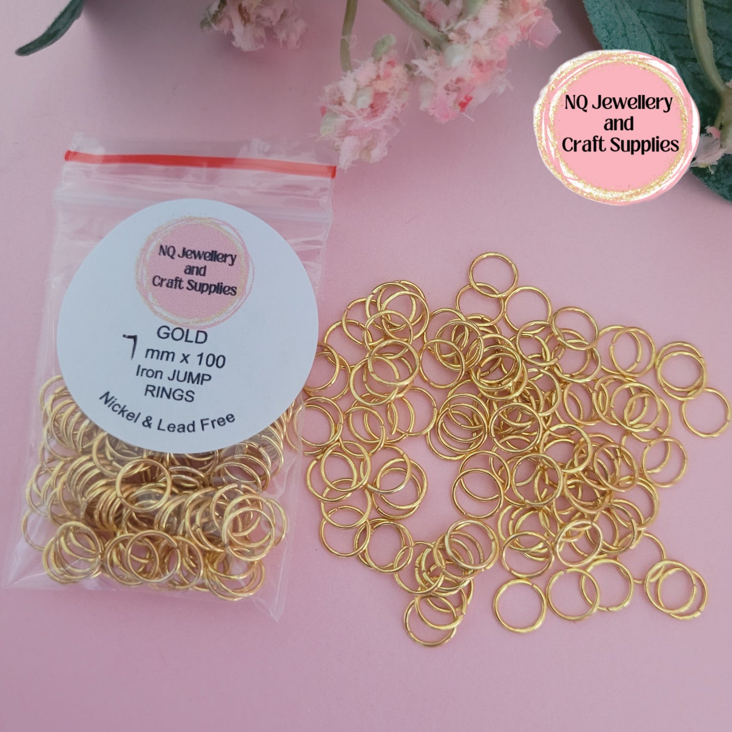 GOLD Jump Rings IRON x 100pcs 4mm 6mm 7mm 8mm 10mm 12mm