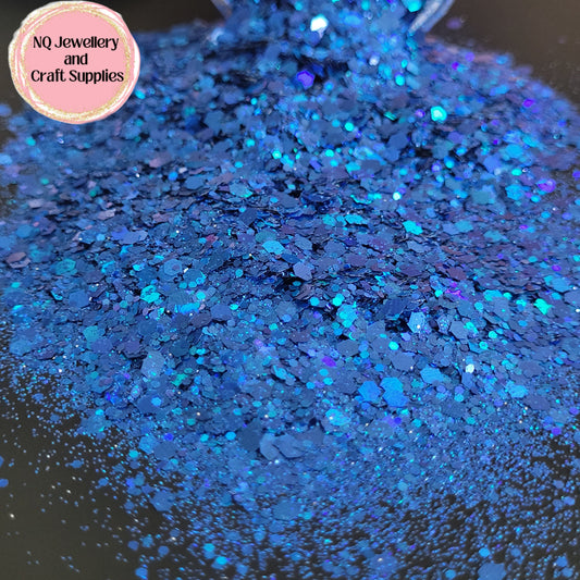 PACIFIC OCEAN / Blue Holographic Chunky Mixed Sized - 20g 50g Bags