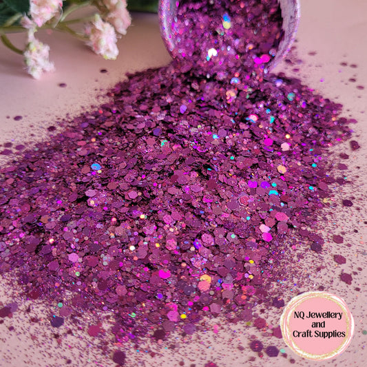 PURPLE Holographic Glitter / FRINGE LIL / Mixed Sized - 20g 50g Bags