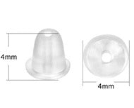 Silicone Earring Backs Bullet Shape Small Medium Large Qty 100 / 200 / BULK 500